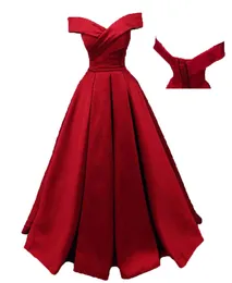 2019 Najnowszy Real Photo Wine Red Satin Prom Dresses z koralikami Lace Up Long Plus Size Wieczorowe Party Suknie Formalna Suknia Party QC1428