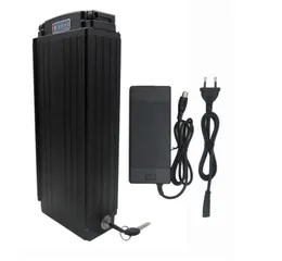 1000W 48V 27AH Bakre rackbatteri 48v Litium Bike Batteripack med svansljus Använd INR18650F1L 3400MAH Cell 30A BMS med laddare