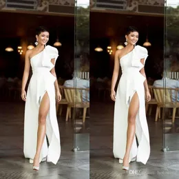 Seksi Ucuz Basit Denizkızı Gelinlik Modelleri Tek Omuz Backless Yüksek Yan Bölünmüş Resmi elbise Abiye Giyim vestidos de Noiva ogstuff