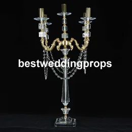 New Style Gold 5 Arms Crystal / Acrylic Candle Holdlers Table Table Decoration Candelabra / Candelstick Centrepiece Best