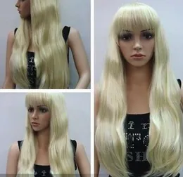 WIG WBY Wholesale price Hot Sell TSC ^^^ 2015 Fashion Women's Pale Blonde Long Straight Hair Full Wig Hivision