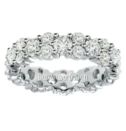 Vecalon Anillo de moda Ronda completa 5ct Cz Anillo de dedo de diamante 10KT Oro blanco Lleno Anillo de boda de compromiso para mujer Sz 5-112791