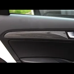 Carbon Fiber Interior Door Panel Decoration Cover Trim Car Styling Stickers 4pcs For Audi Q5 2010-16 Auto Accessories