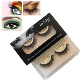 3D Mink False Eyelashs Extension Återanvändbar självhäftande naturliga lockiga ögonfransar självhäftande ögonfransar Makeup Tools J1053