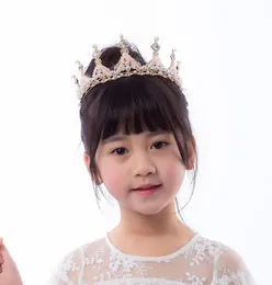 New children's handmade crown princess high-grade crystal alloy crown girl birthday show tiara wholesale Luxury girls head piece