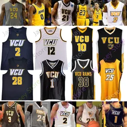 Baskettröjor VCU Baskettröja NCAA College De'Riante Jenkins Marcus Evans Marcus Santos-Silva Issac Vann Corey Douglas Mike'L Simms Crowfield