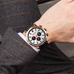 Мужские часы Элитный бренд Стальные наручные часы Аналоговые кварцевые часы Мужские часы Horloge CURREN Мужская мода Спортивные часы-хронограф Re302R