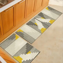 Nordic Fashion Anti-slip Kitchen Dinning Room Fireplace Floor Mat Flannel Carpet Rug Durable Home Decor Floor Rug