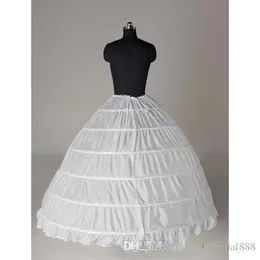 Cheap White 6 HOOP Skirts Under Wedding Dress Ball Gowns Crinoline Petticoats Bridal Wedding Accessories vestido315T