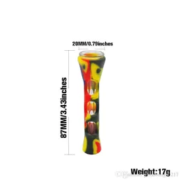 Horn Forma FDA FDA Silicone Vidro Fumar Tubo de Erva 20mm Um Pessoas Tubulações Dugout Tobacco Cigarro Tubos de Cigarros Colher Tubos Acessórios