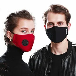 Resuable Face Mask med andningsskydd Kolfliter Anti Dammsjusterbara skyddsmaskiner med 2 fliter i lager