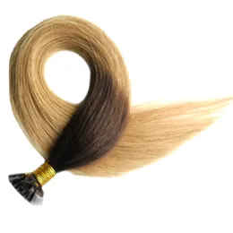 Hot Ombre Virgin Pre Bonded Nail U TIP Estensioni dei capelli 100s Fusione di cheratina Nail TIP Estensioni dei capelli umani Virgin Indian Straight Remy