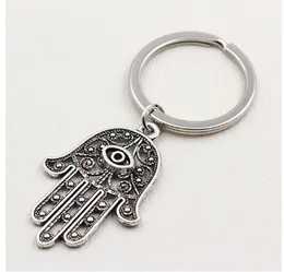 20st / lot nyckelring nyckelring smycken silverpläterad hamsa fatima hand charms hänge nyckel tillbehör nytt