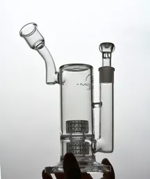 Glas bubbler unika hookahs bong rökning rör dubbelmatris perc cigarett aska catcher med 18mm banger olja riggar