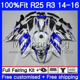 Factory white Injection Body For YAMAHA YZF R3 R25 YZF-R3 YZFR25 14 15 16 17 240HM.10 YZF-R25 R 25 YZFR3 2014 2015 2016 2017 Fairings kit