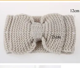 Mulheres Lady Moda Crochet bowknot grande turbante malha Envoltório principal Hairband Inverno Ear Warmer torção Headband malha Faixa de Cabelo