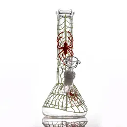 Narghilè Glow In The Dark Bong Bicchiere in vetro luminoso Bong Pipa ad acqua ragno Dab Rig Rigs incandescente