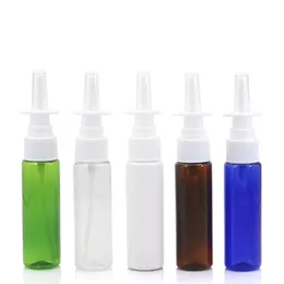 Darmowa Wysyłka 100 sztuk / partia 30ml Multicolor Pet Puste Fine Nasal Spray Mist Plastic Butelka, Cosmetic Spray Bottle LX1354