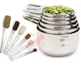 13 pack Measuring Cups and Spoons Set Liquid Measuring Cup or Dry Cup Set Stainless Measuring Cups Nesting Cups Kitchen Bakeware Tools