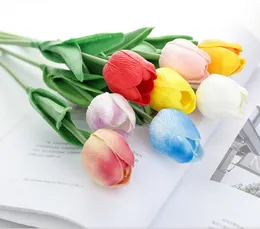 PU Tulipas Flores artificiais toque real artificiales para decora mini-Tulip para Home Decoração do casamento Flores GB1031