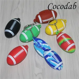 Hot Sale Colorful silicone hand pipe Keychain Football Shape Mini Smoking Hand pipe Tobacco Cigarette Pipe Tube Portable smoking pipes