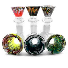 DHL!!! 14mm 18mm Male Wig Wag Glass Bowl High Quality Colorful Heady Smoking Glass Bowl Bong Piece For Glass Water Bongs Dab Rigs