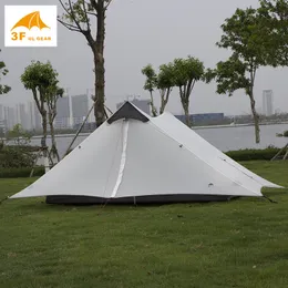 Lanshan 2 3F UL Gear 2 사람 Oudoor Ultralight 캠핑 텐트 3 계절 / 4 시즌 전문 15D Silnylon Rodless Tent