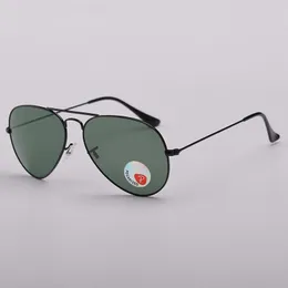 Высококачественные классические пилотные стеклянные линзы поляризованные солнцезащитные очки мужчины женские металлические рамки качество мужского солнце