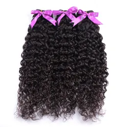 7a Obehandlat Peruvian Virgin Hair Curly Water Wave Virgin Peruvian Hair Hair Hair Weave Vågig Peruansk Vattenvåg 3 ​​st eller 4 st Per Lot