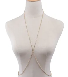 Fashion-Claw Crystal Bra Slave Harness Body Chain Women Rhinestone Crossover Halsband Hängsmycke Bikini Beach Fashion Body Smycken