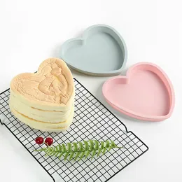 Cake Mold Silicon 8 Cal Serce Kształt Silikonowe Formy Nie lepkie Łatwe do Pieczenia Plate Strona główna Narzędzie do pieczenia