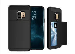 Hybrid Slide Card Slot Case för Samsung Galaxy J6 2018 J4 J7 J3 J7 Prime J5 Prime A710 A510 A310 J710