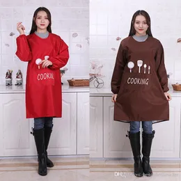 Wholesale Women Home Letter Print Apron Long sleeve Cooking Baking Aprons Waterproof Kitchen Apron Breathable Restaurant Aprons BC BH0473