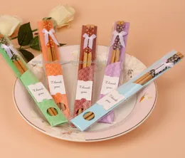 100PAIR 200PCs East Meets West Natural Bamboo Blossom Theme Designad kinesisk ätpinnar Polerad Snygg yta Chopstick