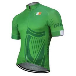 레이싱 재킷 2021 팀 아일랜드 여름 사이클링 저지 맞춤형 마모로드 마운틴 레이스 탑 의류 녹색