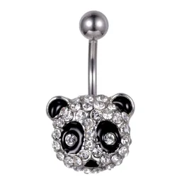 YYJFF D0695 (1 färg) Clear Panda Style Navel Button Ring Piercing Body Jewelry