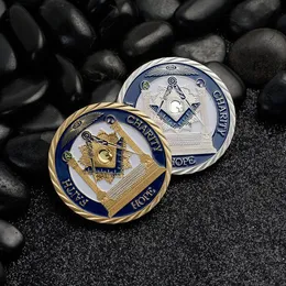 Masonic Freemason Freemasonry Faith Charity 24K Gold Challenge Coin