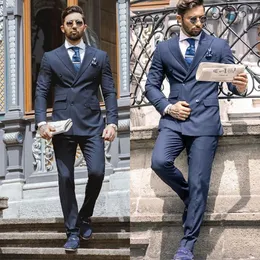 Mens Suits 2020 Wedding Tuxedos Handsome Two-Button Peaked Lapel Groom Suit Custom Made Slim Fit Two Pieces Best Man Suit Jacket Pants