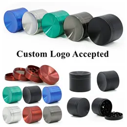 Concave Grinder Herb Grinders 40mm 50mm 55mm 63mm Zinc Alloy Metal Grinder 4 Piece Cigarette Tobacco Crusher Colorful Smoking Tool