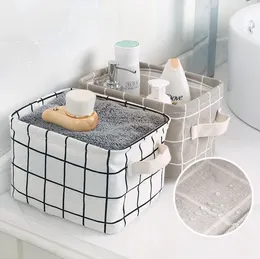 15 Designs Foldable Storage Basket Waterproof Cotton Linen Storage Bag Desktop Clutter Cosmetic Snacks Toy Organization Storage Bins highest quality