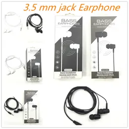 Auriculares coloridos de 3,5 mm para los auriculares en la oreja con auriculares de plástico estéreo de micrófono para audífonos y embalaje de teléfonos inteligentes móviles