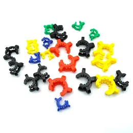 10mm 14mm 19mm Plastic Keck Clip for Bong Röker Accessory Adapter Downstem Water Pipes Tillverkare Laboratorie Lab Clamp Colorful Clips Joint Connector
