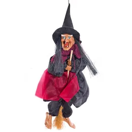 Decoração de Halloween Decoração Bruxa Dolhas LED Gadget Controle de voz Prop Animated Ghost Assustador Equitação Vassoura Wall Partida Partida Decorações de Casa Ao Ar Livre Brinquedos