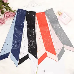 Xia 12 Constellation Double-sided Printing Small Silk Scarf Imitation Silk Twill Tie Bag Handle Ribbon Scarf Female