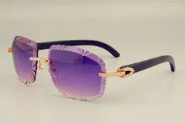 2019 sprzedaż bezpośrednia darmowa wysyłka DHL hot-sprzedaży okulary przeciwsłoneczne z soczewkami 8300075-2 naturalne czarne rogi też okulary, luksusowe diamenty unisex parasolka