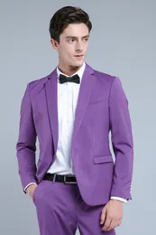 Niestandardowe fioletowe jedno przyciski Tuxedos Notched Lapel Men garnitury ślub/bal/obiad Best Man Blazer (kurtka+spodnie)