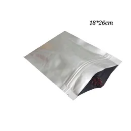 18 * 26cmマットシルバーフラットボトムフードストレージパッキングバッグプラスチックポリパッケージジッパーシールパウチ再現可能なマイラー包装袋