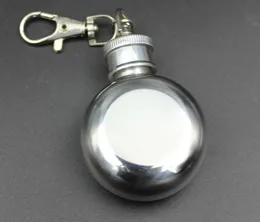 1oz 28ml Mini Stainless Steel Round Hip Flask with Keychain Liquor Alcohol Whiskey Wine Pot Small Flasks Drinkware SN880