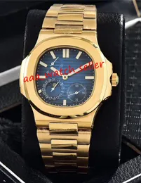 8 Kolory Luksusowe Zegarki męskie Nautilus 5712 5712R 5713 5711 Żółta złota Watchcase Mechaniczne Automatyczne SS 316L Sapphire Crystal Wristwatch