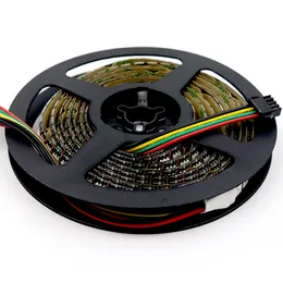 2m 144ds / M APA107 Digital LED Strip RGB Pixel Light 5050 SMD Adresowalny Elastyczna taśma telewizyjna APA102C, wejście DC5V, czarny PCB, wodoodporny IP65